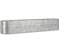 vidaXL Lit surélevé de jardin Acier revêtu par poudre 368x80x68 cm Argenté