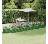 vidaXL Lit surélevé Acier revêtu par poudre 507x100x36 cm Vert