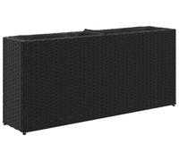 vidaXL Jardinière avec 2 compartiments Poly rotin Noir 90x20x40 cm