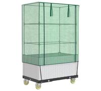 vidaXL Lit surélevé avec rehausse et roulettes aspect rotin 80x50x182 cm