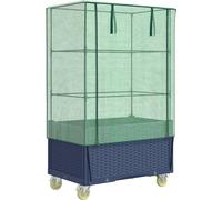 vidaXL Lit surélevé avec rehausse et roulettes aspect rotin 80x50x182 cm