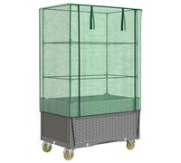 vidaXL Lit surélevé avec rehausse et roulettes aspect rotin 80x50x182 cm