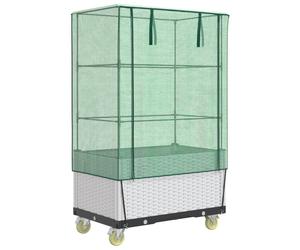 vidaXL Lit surélevé avec rehausse et roulettes aspect rotin 80x50x182 cm