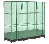 vidaXL Lit surélevé avec serre aspect rotin 120x40x123 cm