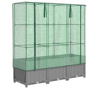 vidaXL Lit surélevé avec serre aspect rotin 120x40x138 cm
