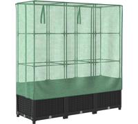 vidaXL Lit surélevé avec serre aspect rotin 120x40x138 cm