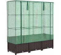 vidaXL Lit surélevé avec serre aspect rotin 120x40x138 cm