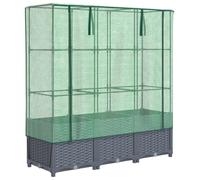 vidaXL Lit surélevé avec serre aspect rotin 120x40x138 cm