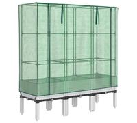 vidaXL Lit surélevé avec serre aspect rotin 120x40x140 cm