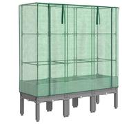 vidaXL Lit surélevé avec serre aspect rotin 120x40x140 cm