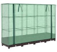vidaXL Lit surélevé avec serre aspect rotin 160x40x123 cm
