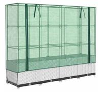 vidaXL Lit surélevé avec serre aspect rotin 160x40x138 cm