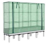 vidaXL Lit surélevé avec serre aspect rotin 160x40x140 cm