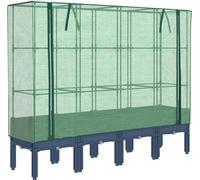 vidaXL Lit surélevé avec serre aspect rotin 160x40x140 cm