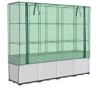 vidaXL Lit surélevé avec serre aspect rotin 160x40x153 cm