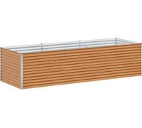 vidaXL Lit surélevé brun clair 290 x 100 x 68 cm Acier galvanisé