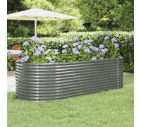 vidaXL Lit surélevé Acier revêtu par poudre 249x100x68 cm Gris