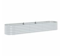 vidaXL Lit surélevé de jardin 320x80x44 cm Acier galvanisé argenté