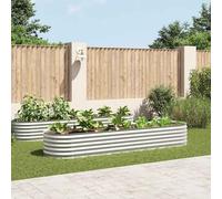 Jardinière - - 320x80x44 cm - Acier galvanisé - Argenté - Rectangulaire
