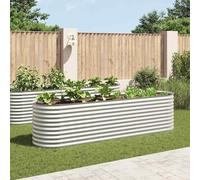 vidaXL Lit surélevé de jardin 320x80x81 cm Acier galvanisé Argenté