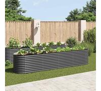vidaXL Lit surélevé de jardin 400 x 80 x 81 cm Acier galvanisé Gris
