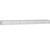 vidaXL Lit surélevé de jardin 600x80x45 cm Acier galvanisé argenté