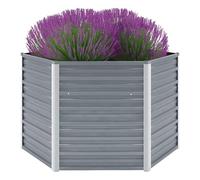 vidaXL Lit surélevé de Jardin Acier galvanisé 129x129x77 cm Gris