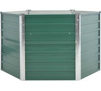 vidaXL Lit surélevé de jardin Acier galvanisé 129x129x77 cm Vert