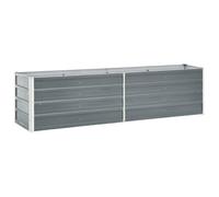 vidaXL Lit surélevé de jardin en acier galvanisé 240 x 40 x 45 cm Gris