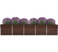 Lit Surélevé De Jardin Acier Galvanisé 400x80x45 Cm Marron Marron