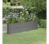 vidaXL Lit surélevé de Jardin Acier Gris