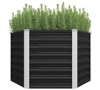 Vidaxl Lit Surélevé De Jardin Anthracite 129x129x77 Cm Acier Galvanisé Gris