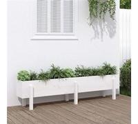 vidaXL Lit surélevé de jardin blanc 160x30x38 cm bois de pin massif 825192 Blanc G