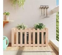 vidaXL Lit surélevé de jardin design de clôture 100x50x50cm pin massif 832477 Beige G