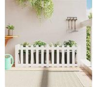 vidaXL Lit surélevé de jardin design de clôture 150x50x50cm pin massif 832493 Blanc G
