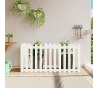 vidaXL Lit surélevé de jardin design de clôture 150x50x70cm pin massif 832498 Blanc G