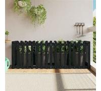 vidaXL Lit surélevé de jardin design de clôture 200x50x70cm pin massif 832514 Noir G