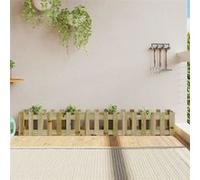 vidaXL Lit surélevé de jardin design de clôture bois de pin imprégné 832506 Multicolore G