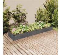 vidaXL Lit surélevé avec insert Gris 240x60x25 cm Sapin massif