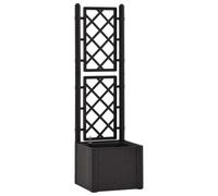 vidaXL Lit Surélevé de Jardin et Treillis et Système d'Arrosage Jardinière Boîte à Fleurs Bac à Plantes Boîte de Plantation Patio Extérieur Anthracite