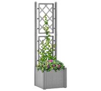 vidaXL Lit surélevé de jardin et treillis - Gris
