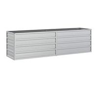 vidaXL Lit Surélevé de Jardin Jardinière Bac à Fleurs Pot de Plantes Lit de Plantation Balcon Extérieur 160x40x45 cm Acier Galvanisé Argenté