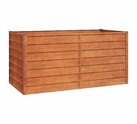 vidaXL Lit Surélevé de Jardin, Jardinière d'Extérieur, Pot de Fleurs, Bac à Plantes, Boîte de Plantation Balcon Patio, 160x80x77 cm Rouillé Acier Corten