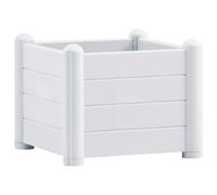vidaXL Lit Surélevé de Jardin Jardinière d'Extérieur Pot de Fleurs Bac à Plantes Lit de Plantation Plate-Bande Cour PP Blanc 43x43x35 cm
