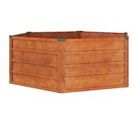 vidaXL Lit Surélevé de Jardin Jardinière Support pour Plantes Bac à Fleurs Pot de Fleurs Balcon Patio Extérieur Rouillé 129x129x45 cm Acier Corten