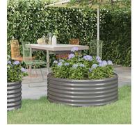 vidaXL Lit surélevé de jardin Pot à fleurs – Acier galvanisé 100×100×36 cm – Gris