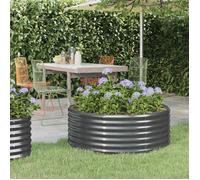 vidaXL Lit Surélevé de Jardin Pot à Fleurs Boîte à Plantes Lit Surélevé Patio Terrasse Extérieur Acier Galvanisé 100x100x36 318986