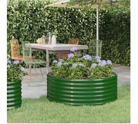 vidaXL Lit Surélevé de Jardin Pot à Fleurs Boîte à Plantes Lit Surélevé Patio Terrasse Extérieur Acier Galvanisé 100x100x36 318983