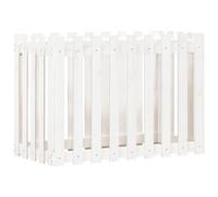 vidaXL Lit surélevé Design clôture à lattes Blanc 100x50x70 cm Pin massif