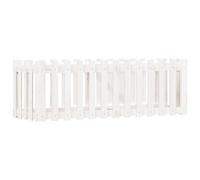 vidaXL Lit surélevé Design clôture à lattes Blanc 150x50x50 cm Pin massif